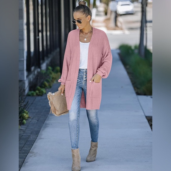 Women's Open Front Chunky Knit Sweater Cardigan NWT - Picture 5 of 7